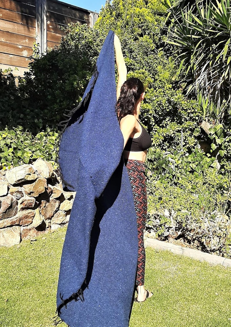 Open Road Goods Solid Color Mexican Yoga Blanket – Large Handwoven Throw for Yoga, Beach, Camping or Home – Soft and Durable Cotton Blend - Image 3